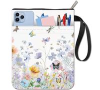 CRASPIRE Couvertures de Livres à Fleurs Couvertures de Livres à Papillons Protections de Livres à Plantes pour Livres de Poche Couvertures de Livres en Tissu Lavables avec Fermeture Éclair et Pochette