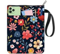 craspire Couvertures de Livres à Fleurs Housses de Livres à Plantes Protection de Livres Noirs pour Livres de Poche Couverture de Livre en Tissu Lavable avec Fermeture Éclair et Pochette