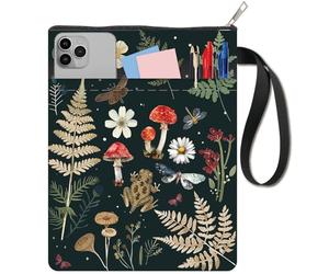 craspire Couvertures de Livres à Motifs D'Insectes Housses de Livres à Feuilles Protections de Livres à Fleurs pour Livres de Poche Couvertures de Livres en Tissu Lavables avec Fermeture Éclair et