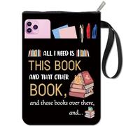 CRASPIRE Couvertures de Livres de Mots Protecteur de Livre Noir Livres Pochette de Livre Vintage pour Livres de Poche Couverture de Livre en Tissu Lavable avec Fermeture Éclair et Poche Supplémentaire