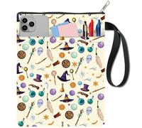 craspire Couvertures de Livres Magic Elements Protège Livres Halloween Pochettes de Livres pour Livres de Poche en Tissu Lavable avec Fermeture Éclair et Pochette Supplémentaire pour Les Amoureux