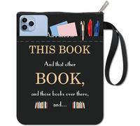 craspire Couvertures de Livres Word Housse de Livre Noire Protection de Livre pour Livres de Poche Couverture de Livre en Tissu Lavable avec Fermeture Éclair et Poche Supplémentaire pour Les Amoureux