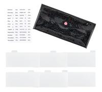 CRASPIRE Enveloppe de remplissage avec 6 onglets intercalaires pour calendrier, autocollants, en PVC noir, pochette de rangement pour budget de voyage, reçus, argent