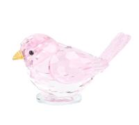 craspire Figurine D'Oiseau en Cristal Rose à Collectionner Décoration de Bureau de Table de Maison en Verre Fait à la Main Figurines d'animaux Presse Papier Oiseaux en Verre Cristal Plumage Figurines