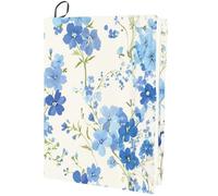 craspire Fleur Bleue Extensible Couverture de Livre Plante Lavable réutilisable Grand Protecteur de Livre en Nylon élastique enveloppements de Cahier adapté à 9 x 11in Livres à Couverture Rigide