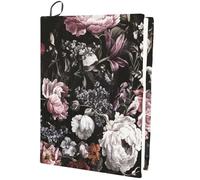 craspire Fleur Livre Couverture Vintage Motif Floral Foncé Rétro Élastique Livre Manche Jusqu’à 9 x 11 Pouces Réglable Réutilisable Lavable Tissu Notebook Protecteur pour Livre De Poche Couverture