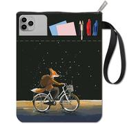 CRASPIRE Fox Book Covers Housse de Protection Noire pour Livre de Poche en Tissu Lavable avec Fermeture Éclair et Pochette Supplémentaire pour les Amoureux des Livres Cadeaux pour Camarades de Classe