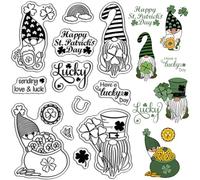 craspire GNOME Tampon en Caoutchouc Happy Lucky Day Tampons Transparents en Silicone pour Bricolage, Scrapbooking, Album Photo, Cartes Décoratives, Fabrication de Timbres, Décoration de Journal