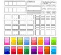 craspire Grand Tampon Transparent à Grille Aquarelle Palette de Couleurs Tampons Transparents à Tartan Fond Décoratif Tampons en Caoutchouc de Silicone pour Bricolage Scrapbooking Carte Photo Album