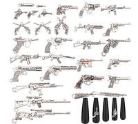 craspire Gun Charms 30pcs Gun Nail Charms Antique Argent Alliage Arme Charme Pendentif avec Trou pour DIY Nail Art Collier Bracelet Fabrication de Bijoux Accessoires