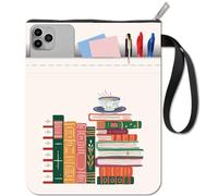 CRASPIRE Housse de Livre avec Fermeture Éclair et Poche Avant Couvertures de Livres à Café pour Livres de Poche Tissu Lavable Protecteur de Livre Pochette Zippée pour les Amoureux des Livres Camarades
