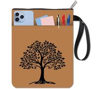 craspire Housse de Livre en Forme d'arbre Protection de Livre Marron pour Livres de Poche Tissu Lavable avec Fermeture Éclair et Pochette Supplémentaire pour Les Amoureux des Livres Cadeaux