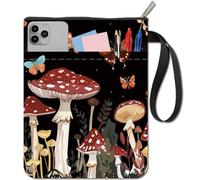 craspire Housse de Livre en Forme de Champignon Papillon Lune Protection de Livre pour Livres Brochés Couverture de Livre en Tissu Lavable avec Fermeture Éclair et Poche Supplémentaire Les Amateurs