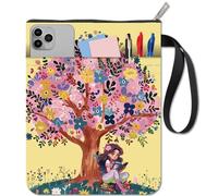 CRASPIRE Housse de Livre en Tissu Lavable avec Fermeture Éclair et Poche Supplémentaire pour Livre de Lecture Motif Arbre et Fleur pour Bibliothécaire Camarade de Classe Ami Cadeau