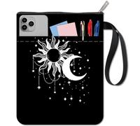 craspire Housse de Livre Étoile Protection de Livre Soleil Lune Noir pour Livres Brochés Housse de Livre en Tissu Lavable avec Fermeture Éclair et Pochette Supplémentaire pour Les Amoureux des Livres
