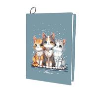 craspire Housse de Livre Extensible en Nylon Lavable et Réutilisable pour Chat Motif Animal Bleu Grande Housse de Protection Élastique pour Carnet de Notes de 9x11 Pouce Cadeau pour Manuels Scolaires