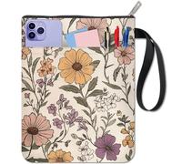 craspire Housse de Livre Florale Couvertures de Livres de Fleurs Sauvages pour Livres de Poche Fleurs de Jardin Protecteur de Pochette Lavable de 11 x 8.7 Pouce avec Poche Zippée Femmes Accessoires