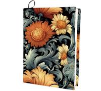 CRASPIRE Housse de livre florale extensible en polyester élastique, lavable, réutilisable, motif floral printanier, grande protection adaptée à la plupart des étudiants à couverture rigide