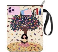 CRASPIRE Housse de Livre Lavable de 11x8.7 pouce pour Lecture Sous les Arbres Housse de Livre Étui pour Livre de Poche Tissu Double Face Cadeaux à Thème Protection de Livre Poche Avant Zippée Pochette