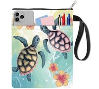 craspire Housse de Livre Tortue avec Fermeture Éclair pour Livres de Poche avec Poche Pochette de Livre Lavable de 11 x 8.7 Pouce Cadeaux Lecteur Bibliothécaire Livres pour Bookworm Protecteur Fleur