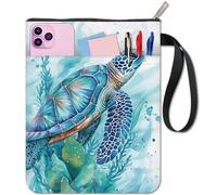 craspire Housse de Protection Bleue en Forme de Tortue pour Livres de Poche Couverture de Livre en Tissu Lavable avec Fermeture Éclair et Poche Supplémentaire pour Les Amateurs de Livres Cadeaux