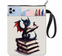 CRASPIRE Housse de Protection Dragon Book Sleeve pour Livres de Poche Lavable en Tissu avec Fermeture Éclair et Pochette Supplémentaire Idéale pour les Amateurs de Livres et les Camarades de Classe.