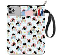 craspire Housse de Protection en Forme de Chat Arc en Ciel pour Livres de Poche Couverture de Livre en Tissu Lavable avec Fermeture Éclair et Poche Supplémentaire pour Les Amateurs de Livres Cadeaux