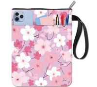 CRASPIRE Housse de Protection en Forme de Fleur de Cerisier pour Livres de Poche, Couverture de Livre en Tissu Lavable avec Fermeture Éclair et Poche Supplémentaire pour les Amateurs de Livres