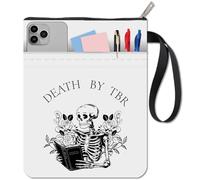 craspire Housse de Protection en Forme de Tête de Mort pour Livre de Fleurs Couverture de Livre d'halloween pour Livres Brochés Couverture de Livre en Tissu Lavable avec Fermeture Éclair et Poche