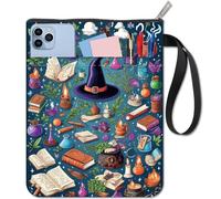 craspire Housse de Protection en Tissu 11x8.6 po avec Fermeture Éclair Motif Chapeau de Sorcière Plante Marine Magique Lavable et Réutilisable pour Carnet de Notes Couverture Rigide Idéal