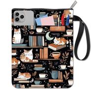 craspire Housse de Protection en Tissu 11x8.6 po avec Fermeture Éclair Motif Chat Mignon Motif Lune Lavable et Réutilisable pour Carnet de Notes Double Face Couverture Rigide Idéal pour Les Rats
