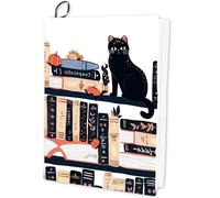 craspire Housse de Protection Extensible pour Livre Motif Chats Noirs Lavable et Réutilisable Jusqu'À 9 x 11 Pouce Enveloppe Élastique pour Cahier de Rentrée Convient à la Plupart des Manuels
