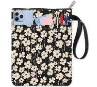 craspire Housse de Protection Florale Zippée avec Pochette Supplémentaire Lavable Double Face pour Carnet de Notes Livre de Poche Livre à Couverture Rigide pour Les Rats de Bibliothèque