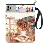 craspire Housse de Protection Imperméable et Lavable pour Livres de Bibliothèque avec Fermeture Éclair et Poche Avant Supplémentaire Idéale pour Les Bibliothécaires Les Lecteurs et Les Camarades