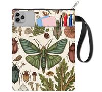 craspire Housse de Protection pour Livre 11x8.6 po Anti Mites Insectes Plantes Couvertures de Livres Couvertures de Livres Pochettes en Tissu Lavables Poignée avec Fermeture Éclair Poche Avant
