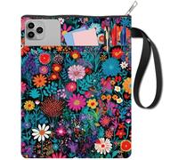 craspire Housse de Protection pour Livre à Fleurs Housse de Protection pour Livre de Poche Lavable en Tissu avec Fermeture Éclair et Pochette Supplémentaire Idéale pour Les Amoureux des Livres