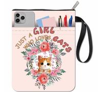 craspire Housse de Protection pour Livre avec Fermeture Éclair et Motif Couronne de Chat en Toile Imperméable pour Les Amateurs de Livres Carnet de Notes Journal Bible Manuels Scolaires Motif Recto