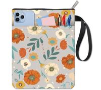 craspire Housse de Protection pour Livre avec Poche à Fermeture Éclair pour Les Amateurs de Livres Couverture Rigide Imperméable Fleur de Printemps Feuille de Marguerite Pochette de Protection