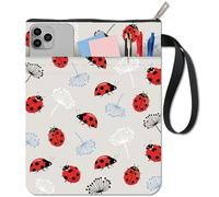 craspire Housse de Protection pour Livre Coccinelle Pissenlit Couvertures de Livre pour Livres Brochés Couverture de Livre en Tissu Lavable avec Fermeture Éclair et Poche Supplémentaire