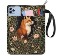 craspire Housse de Protection pour Livre de 11x8.6 po avec Fermeture Éclair Motif Animal Coloré Forêt Feuilles Fleurs Sac de Protection Tissu Lavable et Réutilisable Double Face pour Carnet de Notes