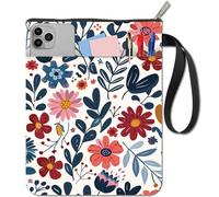 craspire Housse de Protection pour Livre de Fleurs Feuilles Couvertures de Livres de Plantes pour Livres Brochés Couverture de Livre en Tissu Lavable avec Fermeture Éclair et Poche Supplémentaire