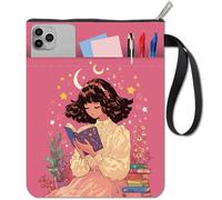 craspire Housse de Protection pour Livre de Lecture pour Les Amateurs de Livres Couverture en Tissu Lavable avec Fermeture Éclair et Pochette Supplémentaire Cadeau pour Camarade de Classe