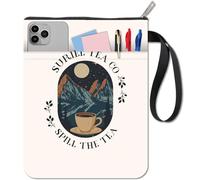 craspire Housse de Protection pour Livre de Montagne pour Livres de Poche Tea Moon Housse de Livre en Tissu Lavable Pochette pour Livre avec Fermeture Éclair et Pochette Supplémentaire Sac