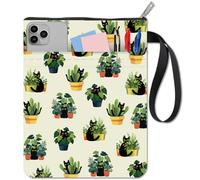 craspire Housse de Protection pour Livre de Plantes Chat Noir Couverture de Livre de Verdure pour Livres Brochés Couverture de Livre en Tissu Lavable avec Fermeture Éclair et Poche Supplémentaire