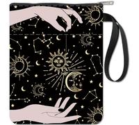 craspire Housse de Protection pour Livre en Tissu Lavable avec Fermeture Éclair et Poche Supplémentaire pour Les Amateurs de Livres, Camarade de Classe, Ami, Cadeaux D'Astrologie