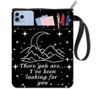 craspire Housse de Protection pour Livre Moon avec Fermeture Éclair Pochette de Protection Imperméable pour Montagne Portable Double Face pour Carnet de Notes Journal Bible Manuel Couverture Rigide