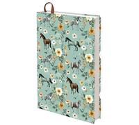 craspire Housses de Protection pour Livres A5 Horse en Tissu Réglable pour Livres Brochés de 12.4x8.8 Pouces Étiquettes Sangle Vestes pour Manuels Livre Lavable Couverture Rigide Salle de Classe