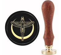 craspire Isis Sceau de Cire Tampon Déesse Égyptienne Cachet Sceaux Cuivre Rétro Amovible Tête de Timbre en Laiton avec Manche en Bois pour la Fête des Mères Thanksgiving Mariage Enveloppe Cartes