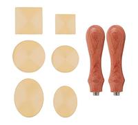craspire Jeu de Tampons à Sceller à la Cire Vierge en Laiton, Tête de Tampon en Laiton D'Étanchéité Amovible 6 pièces avec Kit de Tampon de Sceau de Cire à Manche en Bois 2 pièces