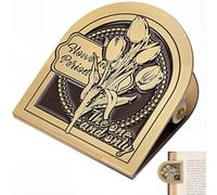 craspire Journal de Fleur de Tulipe Clip en Métal Vintage Travelers Notebook Book Bill Binder Clips Holder Alliage Bronze Antique Décoratif Midori Travelers pour TN Travelers Art Lecture Décoration